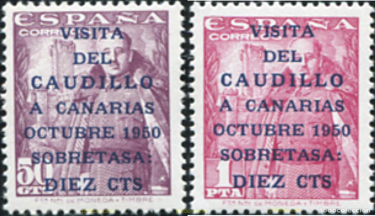 Sellos: 622533 MNH ESPA&Ntilde;A 1950 VISITA DEL CAUDILLO A CANARIAS