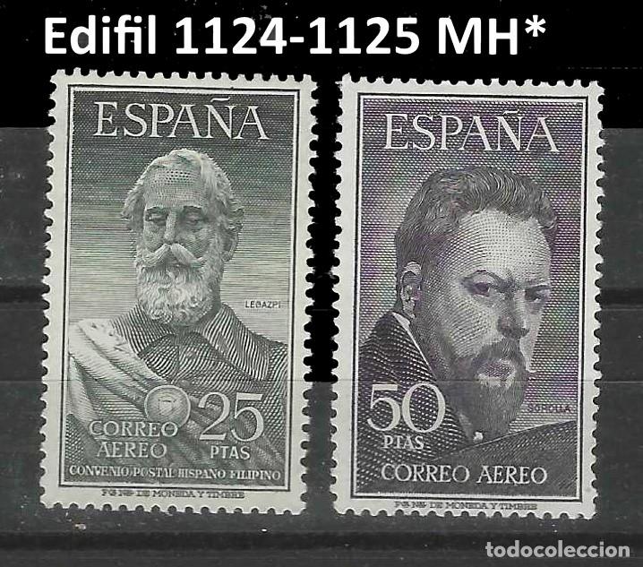 Sellos: Edifil 1124-1125. Legazpi y Sorolla. Serie a&eacute;reos.