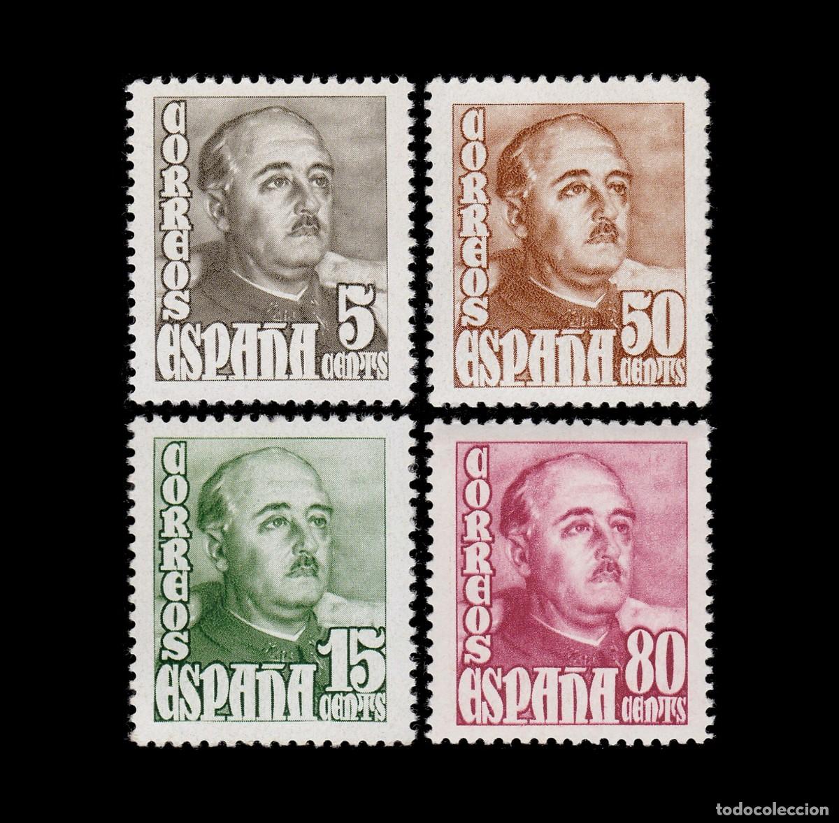 Sellos: Espa&ntilde;a 1948-54 | General Franco | Ed 1020/23 - Mi 950/52 + 952a MNH **