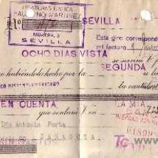 Sellos: ESPAÑA. FISCAL. (CAT.103, LOCAL 28A). 1939. SEVILLA. LETRA DE CAMBIO. FISCAL Y LOCAL AUXILIOS. RR.. Lote 27256266