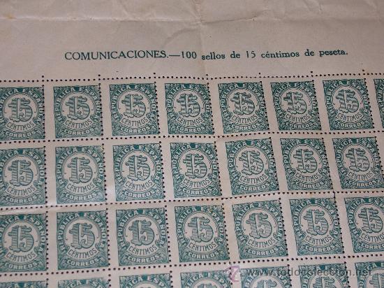 Sellos: Bloque de 100 sellos - 15 centimos - Foto 2