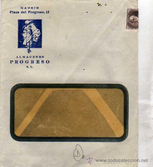 Sellos: carta. Madrid. Almacenes el Progreso. Epoca republica. - Foto 1