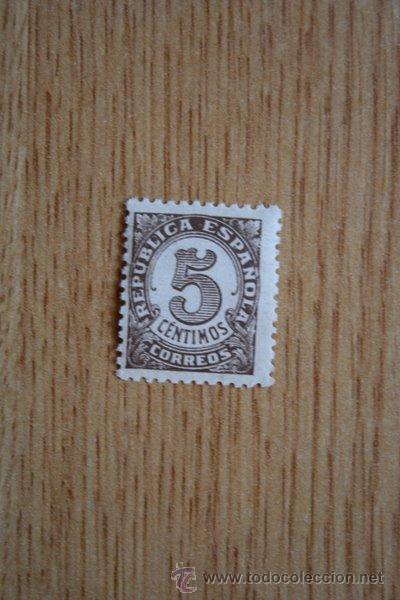 Sellos: Rep&uacute;blica espa&ntilde;ola. Correos 5 C&eacute;ntimos. - Foto 1