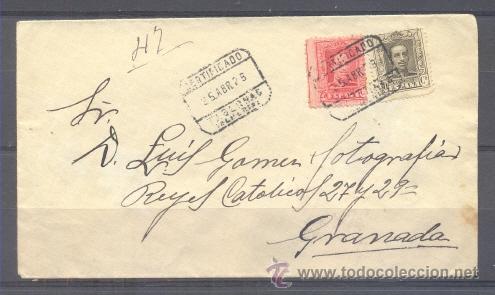 Sellos: 1928.- TABERNAS (ALMER&Iacute;A) A GRANADA - Foto 1