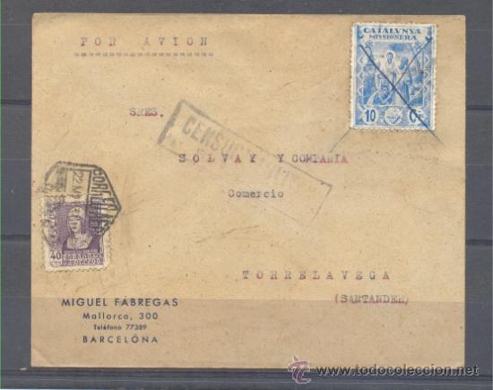 Sellos: BARCELONA A TORRELAVEGA (SANTANDER) - Foto 1