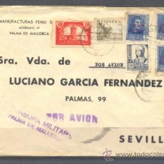Sellos: 1938 PALMA DE MALLORCA A SEVILLA