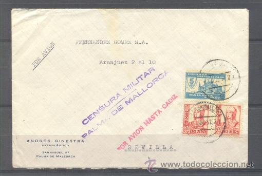 Sellos: 1937.- PALMA DE MALLORCA A SEVILLA - Foto 1
