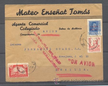 Sellos: 1938.- PALMA DE MALLORCA A SEVILLA - Foto 1