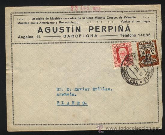 Sellos: S-5446- SOBRE COMERCIAL CIRCULADO EN 1934. - Foto 1