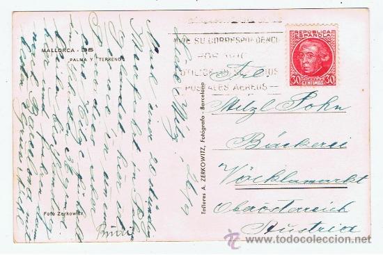 Sellos: postal bahia de palma circulada a austria - Foto 1