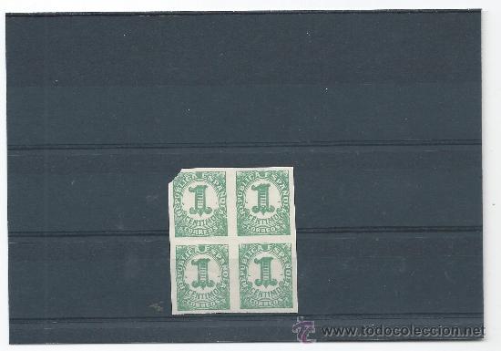 Sellos: 4377- BLOQUE DE 4 SIN DENTAR- A&Ntilde;O 1933- 1 CENTIMO - Foto 1