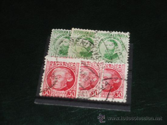 Sellos: SEGUNDA REPUBLICA. 6 SELLOS. - Foto 1