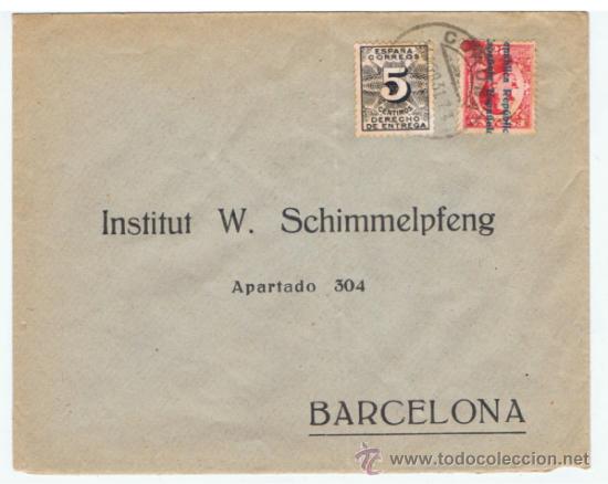 Sellos: circulada 1931 de coru&ntilde;a a barcelona - Foto 1