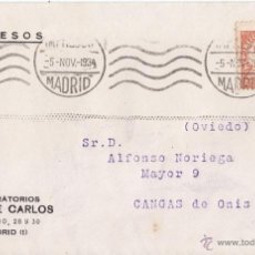 Sellos: SOBRE DE MADRID A CANGAS DE ONÍS. IMPRESOS. RODILLO DE MADRID. 1934.. Lote 44468079