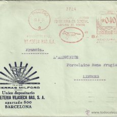 Francobolli: BARCELONA CC A LIMOGES 1934 CON FRANQUEO MECANICO NUM.40 FERRETERIA VILASECA BAS SA, AL DORSO LLEGAD. Lote 46584990