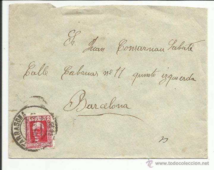 Sellos: circulada 1934 de tarragona a barcelona - Foto 1