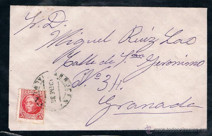 Sellos: 1936 ABRUCENA (ALMERIA) A GRANADA - Foto 1