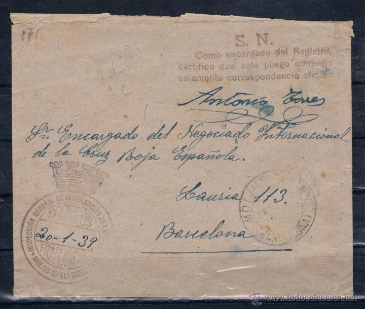 Sellos: 1939.- MOLINS DE LLOBREGAT A BARCELONA - Foto 1
