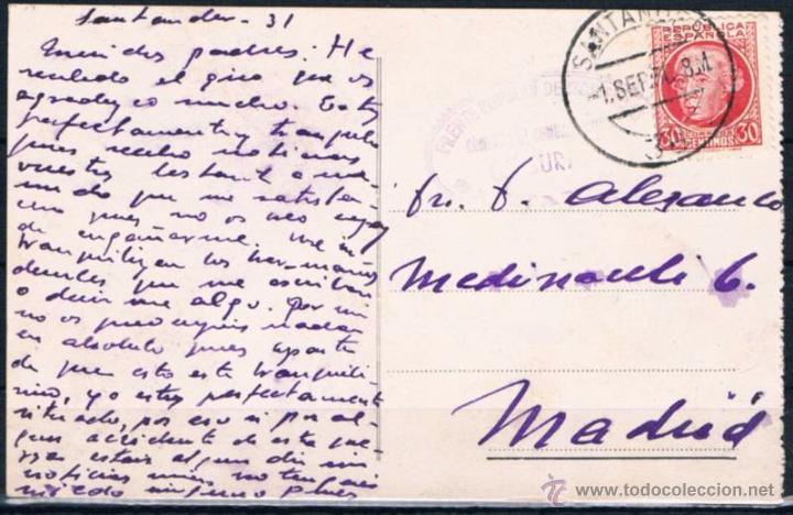 Sellos: 1936.- SANTANDER A MADRID - Foto 1
