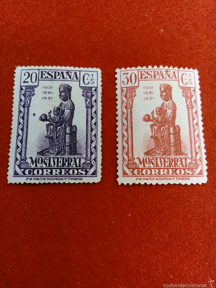 Sellos: 20 Y 30 C&Eacute;NTIMOS 1931 CENT. FUND. MONASTERIO MONTSERRAT - Foto 1