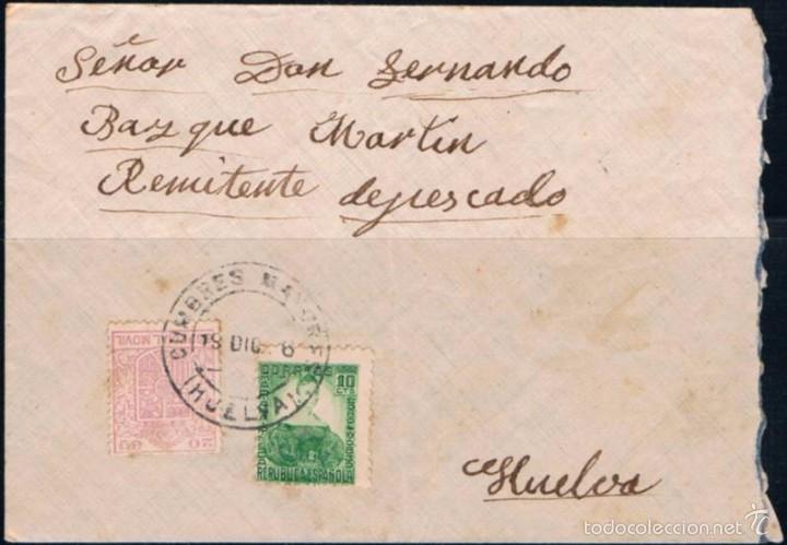 Sellos: CARTA CIRCULADA A HUELVA - Foto 1