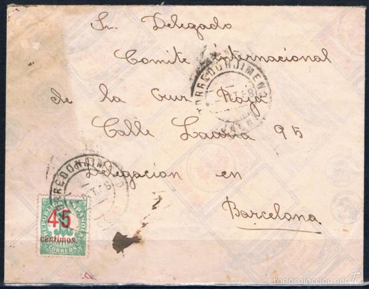 Sellos: 1938.-  TORREDONJIMENO A BARCELONA - Foto 1