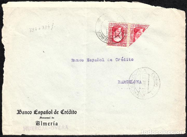 Sellos: frontal carta con bisectado y matasellos de HUERCAL OVERA - Foto 1