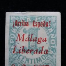 Sellos: SELLO REPUBLICA ESPAÑOLA 1 CTO. MALAGA LIBERADA AÑO 1937 - USADO