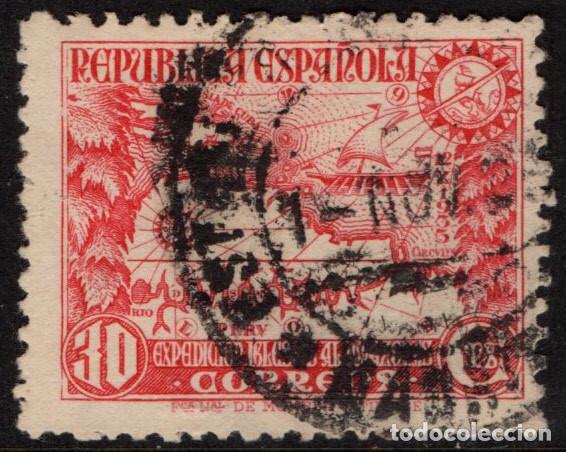 Sellos: ESPA&Ntilde;A 694 - A&Ntilde;O 1935 - EXPEDICI&Oacute;N AL AMAZONAS - Foto 1