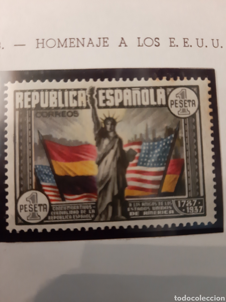 Sellos: 1938 Homenaje a los E.E.U.U. - Foto 1