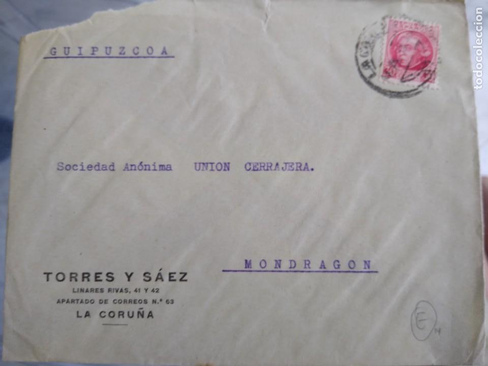 Sellos: Sobre circulado Torres y S&aacute;ez, La Coru&ntilde;a. - Foto 1