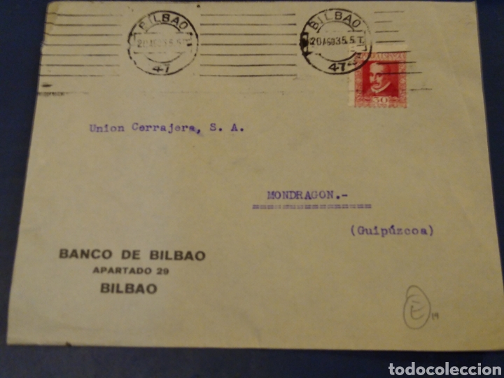 Sellos: Sobre Banco de Bilbao 1935 - Foto 1