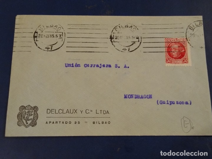 Sellos: Sobre Declaux y Cia Ltda Bilbao. - Foto 1