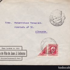 Francobolli: F28-4- CARTA LUTO MORAL DE CALATRAVA (CIUDAD REAL) 1937. PABLO IGLESIAS BISECTADO