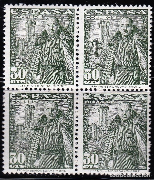 Sellos: EDIFIL 1025** 30c verde BLOQUE DE 4 - Foto 1