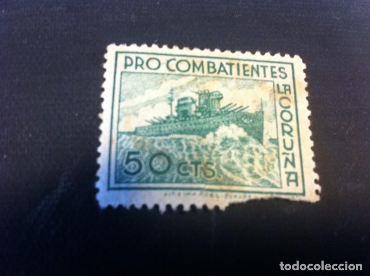 Sellos: SELLO. PRO COMBATIENTES. LA CORU&Ntilde;A. 50 CTS - Foto 1