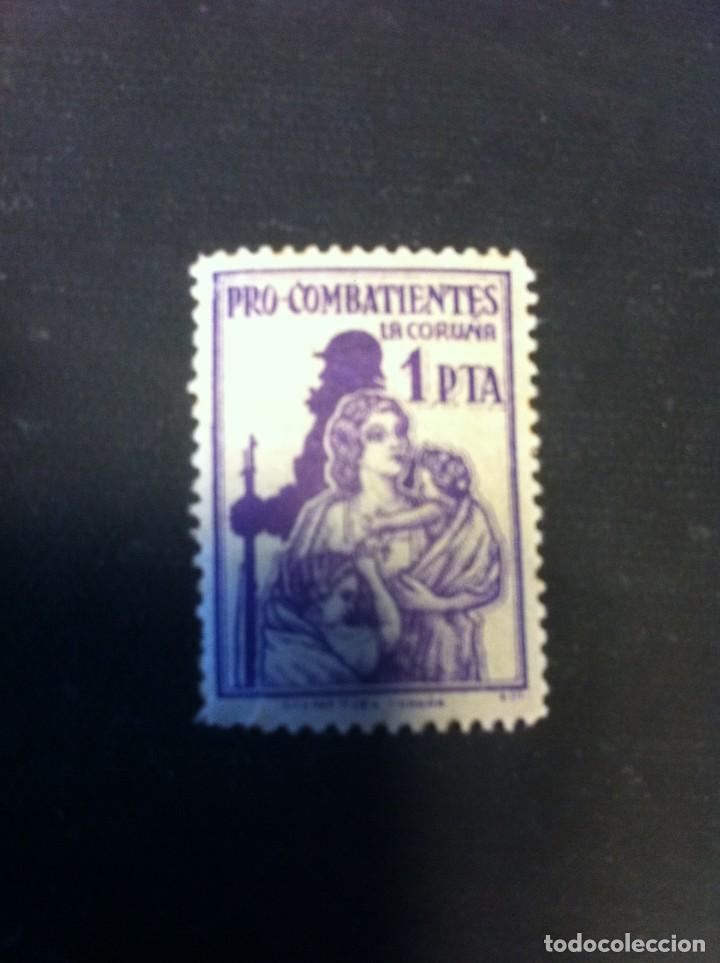 Sellos: SELLO. PRO COMBATIENTES. LA CORU&Ntilde;A. 1 PTA - Foto 1
