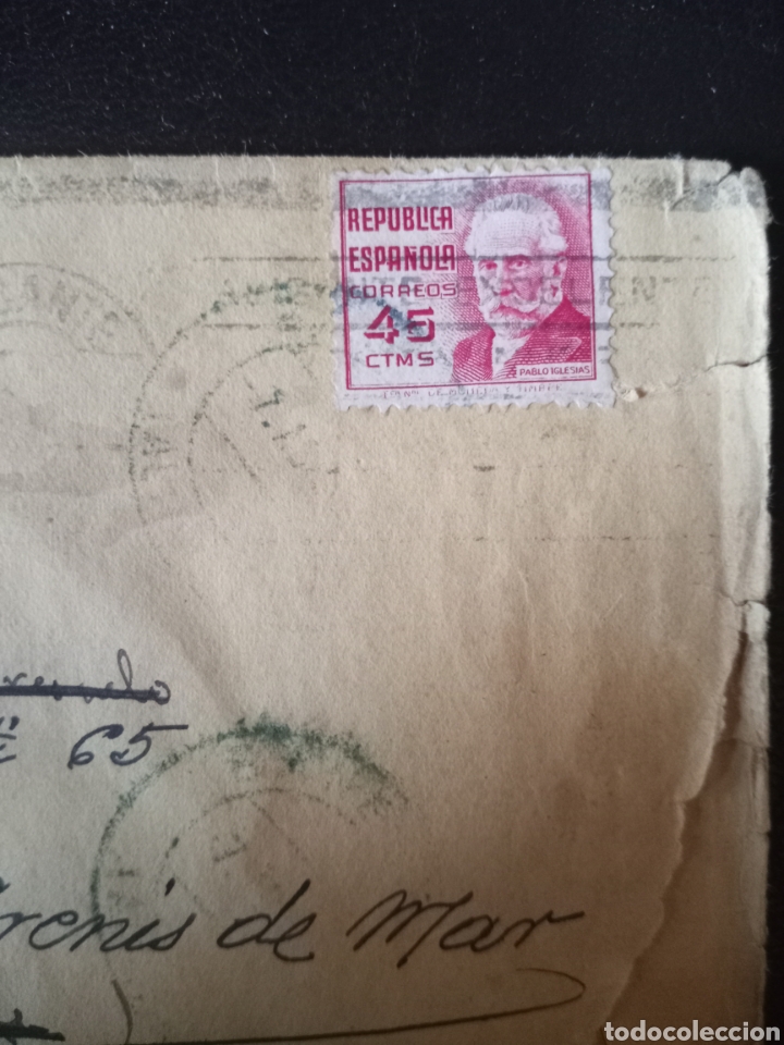 Sellos: Sobre fechado en febrero de 1938,con sello. - Foto 2 - 267275149