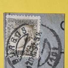 Sellos: FILATELIA - FECHADOR BURGOS - 1934 - FRAGMENTO CON SELLO REPUBLICA