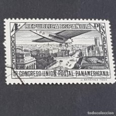 Sellos: ESPAÑA,1931, III CONGRESO UNIÓN POSTAL PANAMERICANA, AÉREO, EDIFIL 619, USADO, ( LOTE AR )