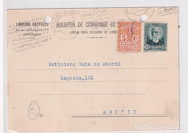 Sellos: Librer&iacute;a Castells Barcelona 1933 - Foto 1