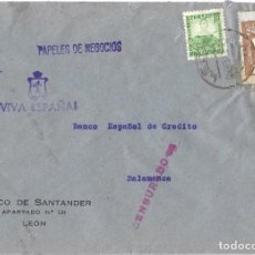 Sellos: 1937 CARTA CENSURA. LEÓN. GUERRA CIVIL. PARO OBRERO + SELLO REPÚBLICA. Lote 328307648