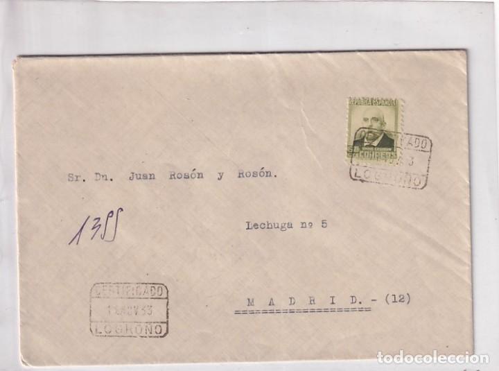 Sellos: Sobre certificado Logro&ntilde;o 1933 - Foto 1