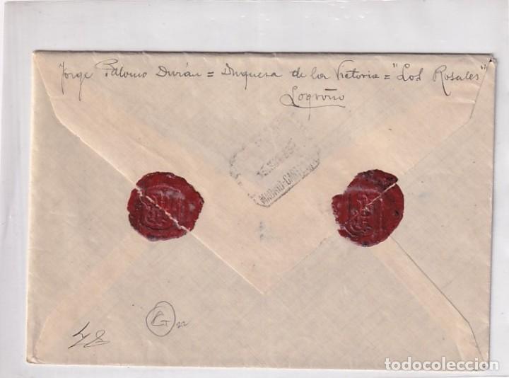 Sellos: Sobre certificado Logro&ntilde;o 1933 - Foto 2