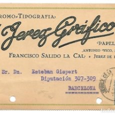 Sellos: SALMERON EDIFIL 665 POSTAL ILUSTRADA CIRCULADA DE JEREZ A BARCELONA 1933. Lote 341229038