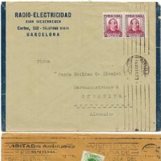 Sellos: 1935 LOTE 2 CARTAS SOBRES BARCELONA A ALEMANIA. REPÚBLICA. Lote 360183305