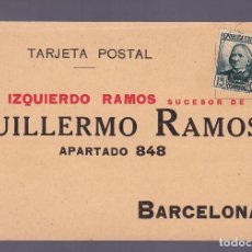 Sellos: F2-17-TARJETA IMPRESA GUILLERMO RAMOS MALAGA-BARCELONA 1936. Lote 362416635