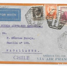 Sellos: CORREO AEREO VIA AIR FRANCE EDIFIL 663 - 671 - 674 DE BARCELONA A MAGALLANES - CHILE 1935. Lote 363527400