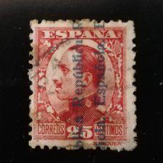 Sellos: SELLO ESPAÑA. CORREOS 25 CÉNTIMOS. ALFONSO XIII (E. VAQUER) 1931. REPÚBLICA ESPAÑOLA.. Lote 364809781