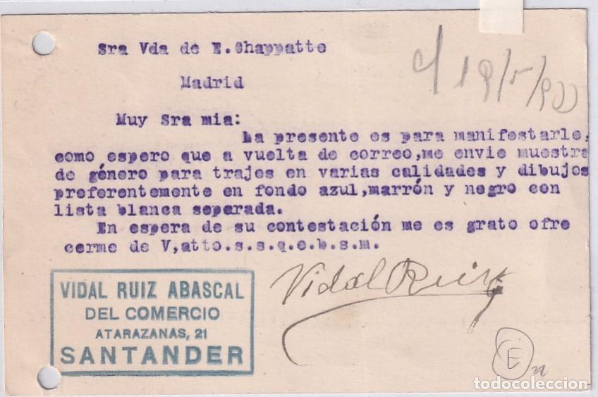 Sellos: Entero postal rep&uacute;blica. Vidal Ruiz Abascal. Santander. - Foto 2